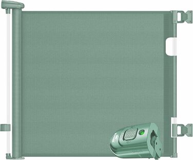 Захист для сходів KIDIZ® - розтяжний захист для дітей та домашніх тварин | Сітка-захист для сходів та дверей | З кріпленням до підлоги та аксесуарами для монтажу (0-180 см, Зелений)