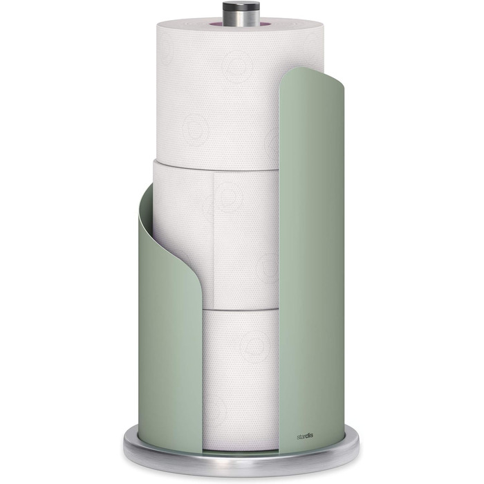 stardis Kitchen Roll Holder, Stainless Steel/Matte Coated, Ø 15 cm, Roll Holder Agave Green