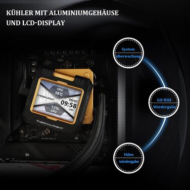 Система рідинного охолодження процесора Thermalright Frozen Warframe 360 ARGB Black, LCD-дисплей 2.4