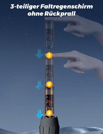 MidingChai Парасолька-зонт Штормостійка, велика, з захистом від УФ, автоматична, портативна, XXL для гольфу, подорожей та відпочинку, чорна (для чоловіків та жінок)