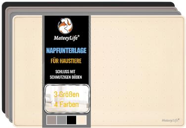 Підкладка під миску для котів та собак MateeyLife, силіконова, 56x36 см, бежева, нековзна, вологостійка