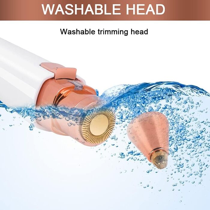 Електричний тример для видалення волосся URAQT 2-в-1: для обличчя, тіла, брів, губ та підборіддя. Вбудоване LED-підсвічування.