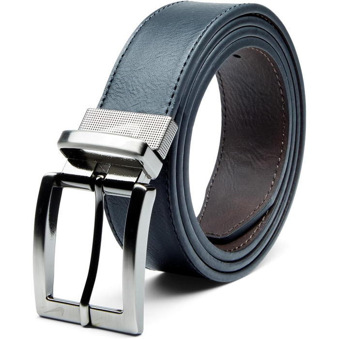 Чоловічий ремінь Nike Core з можливістю перевертання (3XL, Чорний/Коричневий, текстура гальки)