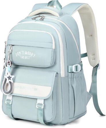 Шкільний рюкзак Tanou для підлітків, дівчаток, 4-12 клас. Великий водонепроникний рюкзак для школи, середньої та вищої освіти, блакитний