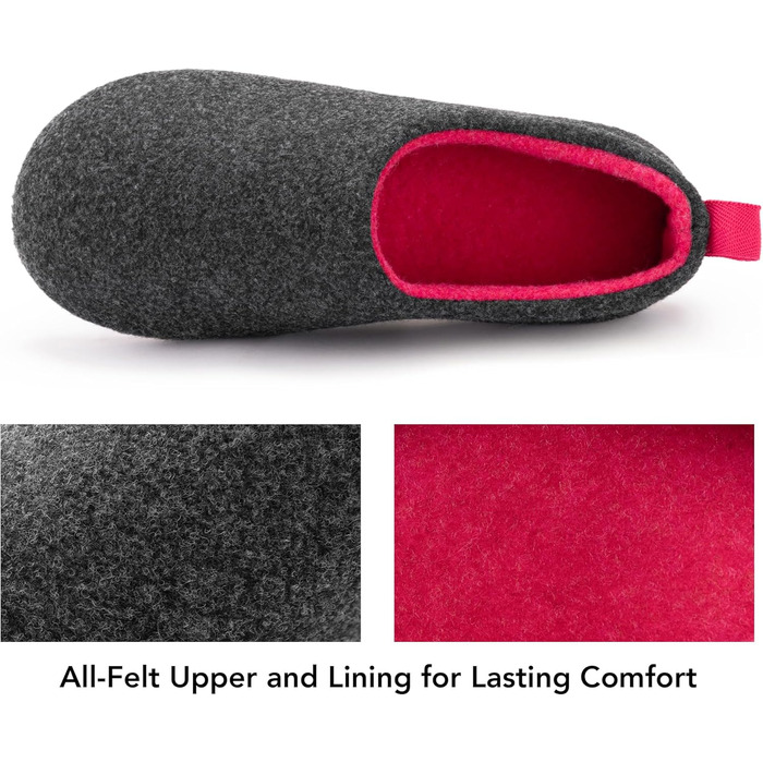 Жіночі домашні тапочки RockDove з повсті, модель Hüttenschuhe, двоколірні (чорний, 42 EU)