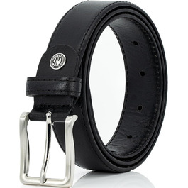 Чоловічий шкіряний ремінь Lindenmann, 30 мм, чорний, довжина 110 см
