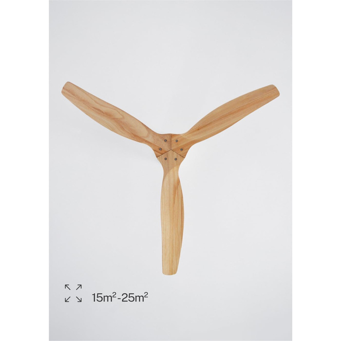 Вентилятор стельовий Windcalm Natural Wood M з пультом, Ø132 см, 40W, 6 швидкостей, літо/зима, дерев'яні лопаті, без світла
