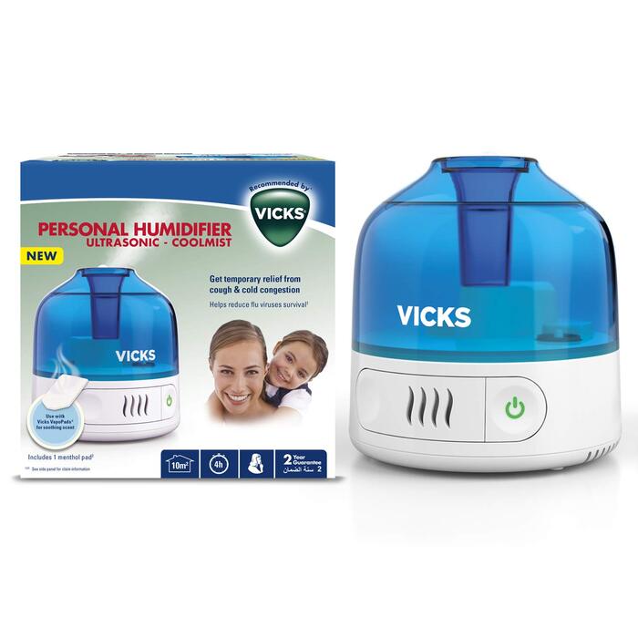 Зволожувач повітря Vicks Mini Cool Mist Ultraschall VUL525 - компактний, тихий, для сну, кашлю та застуди