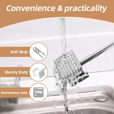 Кухонний молоток для м'яса Yopinmall з нержавіючої сталі, двосторонній, антипригарний, для шніцелів, котлет, стейків