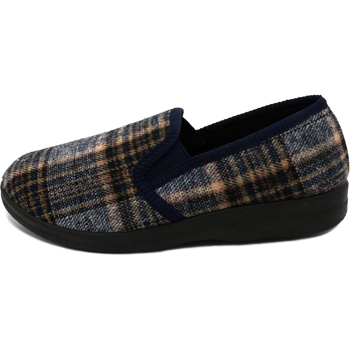 Чоловічі домашні тапочки в клітинку | Зручні капці для чоловіків з антиковзкою підошвою | Легкі та теплі сліпони для дому в класичному дизайні з фетру | Колір: сірий та інші (47 EU, сірий блакитний)