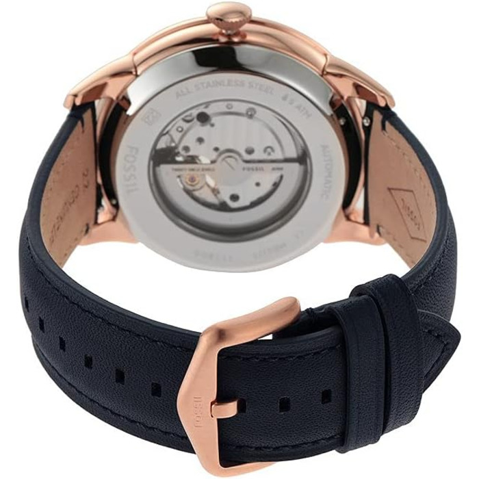 Годинник Fossil Townsman для чоловіків: механічний автомата з нержавіючої сталі або шкіряним ремінцем (44 мм, білий)