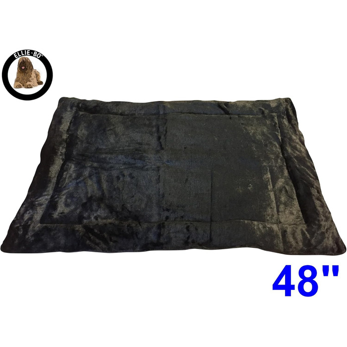 Ортопедичне ліжко для собак Ellie-Bo з піною з пам'яті, чорного кольору, вологостійке, для клітки 76 см, розмір M (XXL - [117 x 75 x 3 см], двостороннє твід та чорна штучна шерсть)