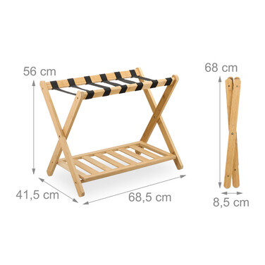 Relaxdays Bamboo Luggage Rack
