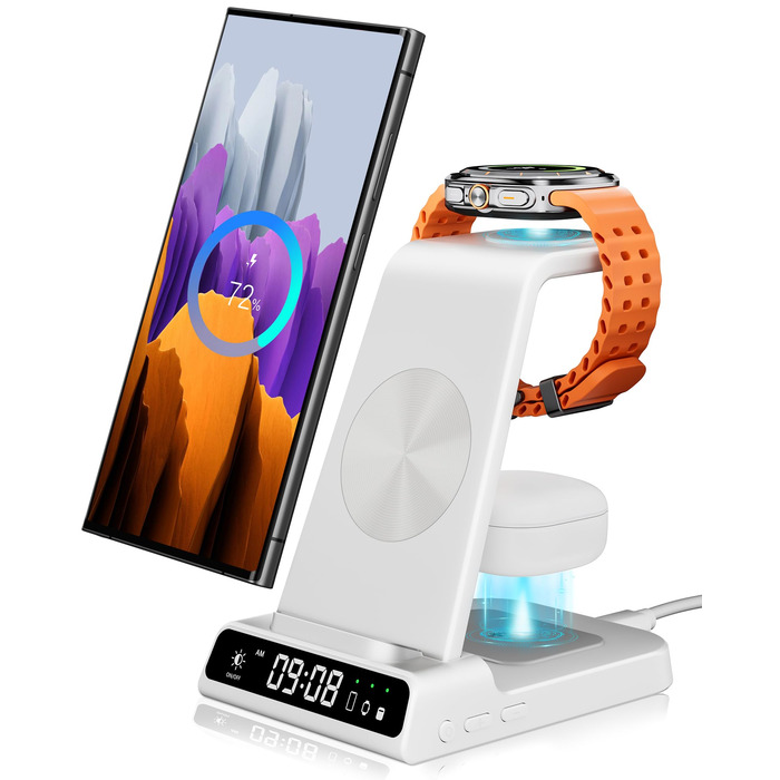 Бездротова зарядка leQuiven 3-в-1 для Samsung Galaxy S25 Ultra та інших моделей