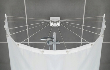 Дуговий шторний карниз Wenko 72-96 x 10 мм, білий