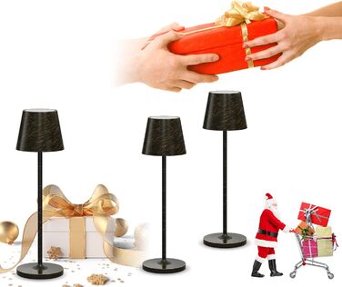 LED настільна лампа K-Bright з димуванням, акумуляторна | Для дому та вулиці | 3000K тепле світло | Дизайнерська лампа з зарядною станцією (2 шт., мідь)