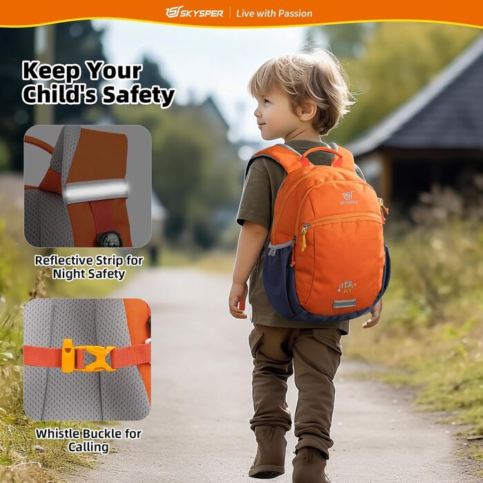 Дитячий рюкзак SKYSPER 10L для хлопчиків та дівчаток з нагрудною стрічкою, зручний туристичний рюкзак для подорожей