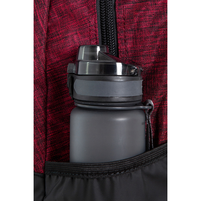 Багатовідсіковий шкільний рюкзак CoolPack, чорний з червоним, 27 л