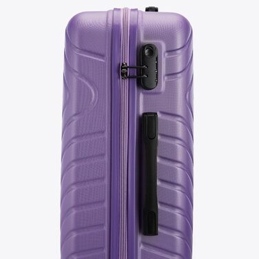 Набір валіз WITTCHEN Cube Line (S+M+L) з ABS, геометричним тисненням, 4 колесами, телескопічним ручками та комбінаційним замком. Ліловий колір.