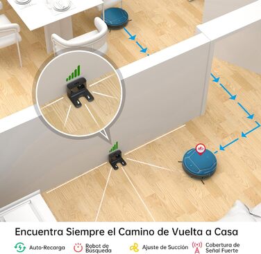 Робот-пилосос OKP, 3000Pa, з Wi-Fi, керуванням через додаток/Alexa, для шерсті тварин, килимів та твердих підлог, самостійна зарядка, K2P
