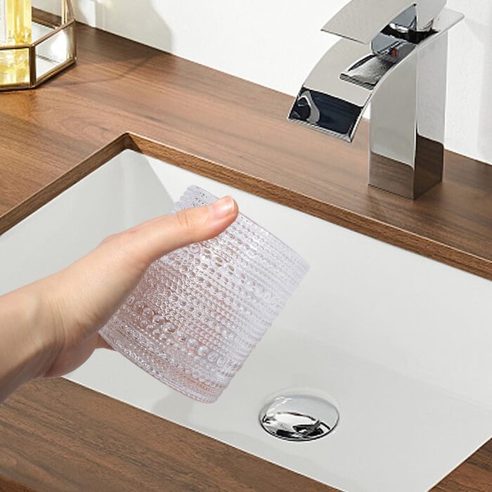 Bathroom Toothbrush Holder, Clear Glass, Toothbrush and Toothpaste Holder, 284 ml, Bathroom Storage Cup for Toothbrush, Makeup Brushes (colors) (Transparent)