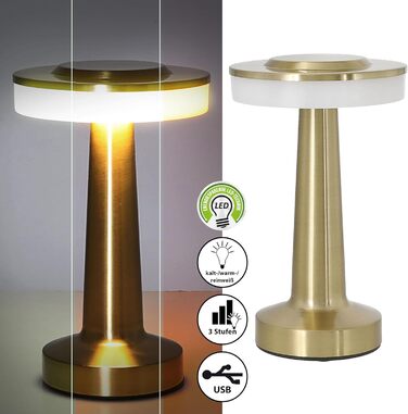 Cepewa Настільна лампа Lille | LED, Touch, USB, Регулювання яскравості, Зміна кольору, Золота