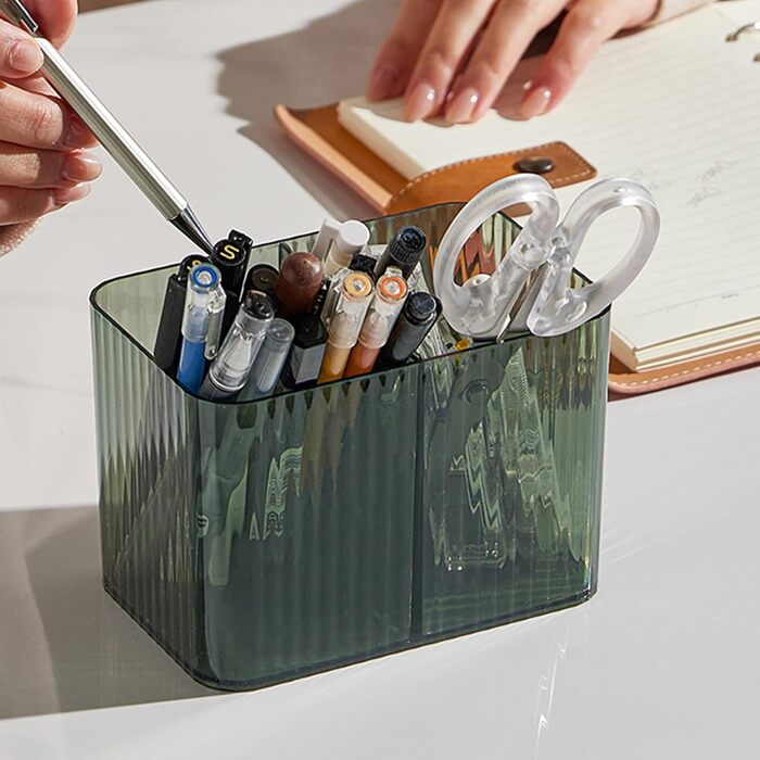 Контейнер для ватних паличок Veki з кришкою, прозорий контейнер для ватних дисків, тримач для ватних паличок для ванної кімнати, органайзер для косметики (зелений)