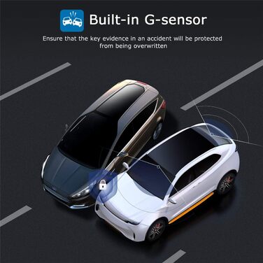 Відеореєстратор ORSKEY Dashcam Auto 1080P Full HD з двома об'єктивами для автомобіля, 170° кут огляду, циклічна запис, G-сенсор, LCD-екран