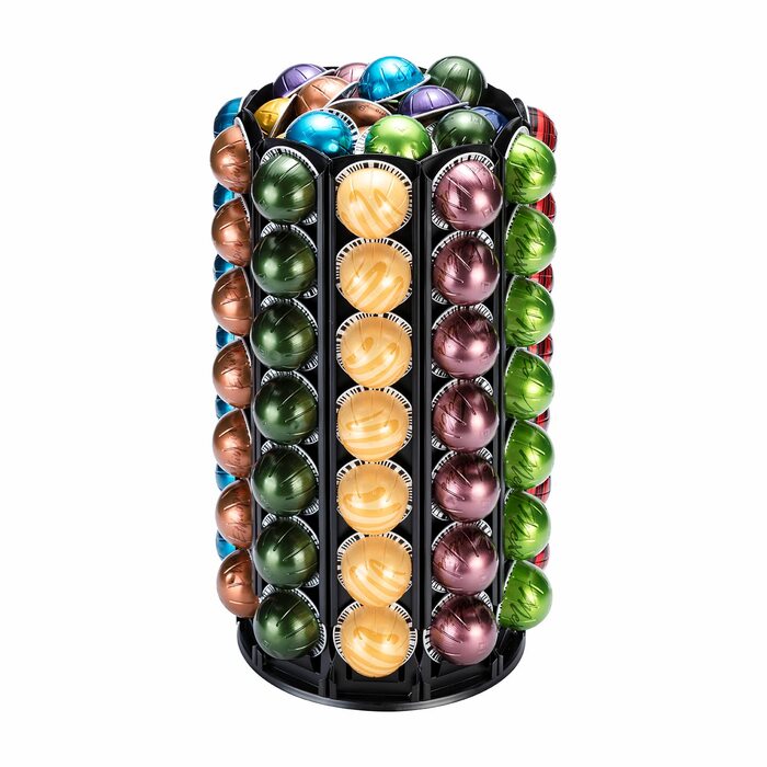 Підставка для капсул Nespresso та кавових падів Vertuo, карусель на 100+ капсул, чорна