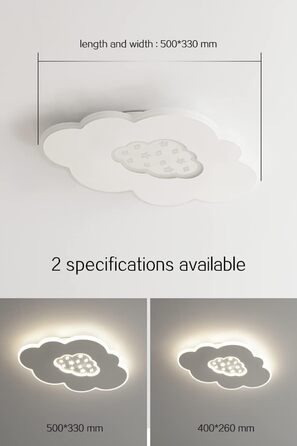 LED Ceiling Light for Kids' Room, 40CM Cloud Lamp LED Ceiling Light Dimmable with Remote Control 3000K-6000K 24W Kids' Lamp Ceiling Light for Kids' Room | Nursery | Bedroom | Living Room