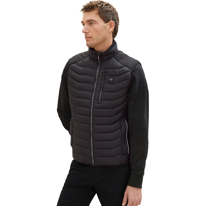 Жилет чоловічий гібридний степеневий TOM TAIOR з коміром, артикул 19168, колір Black (XXL)