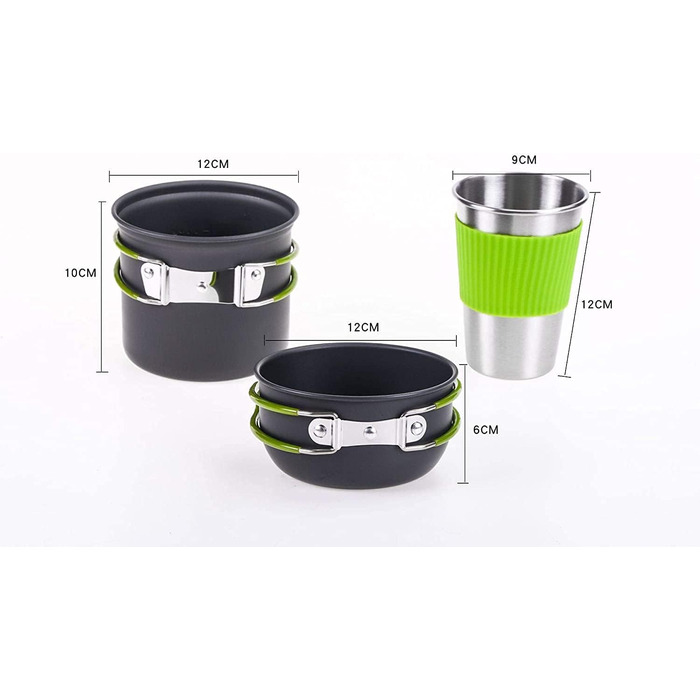Набір посуду для кемпінгу Queta, посуд для пікніків та походів, набір кухонного приладдя