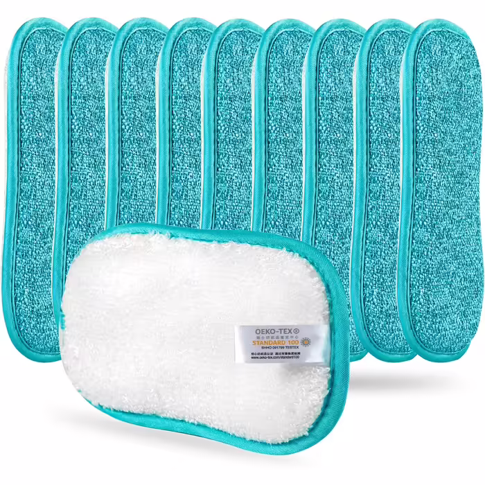 10-Piece Kitchen Sponges, Scrubbers, Scratch-Resistant, Multi-Purpose Dishcloths, Sponge with robust scrubbing power, effortless cleaning of dishes, pots and pans