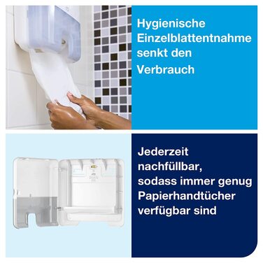 Tork Xpress Dispenser for Multifold Towels White H2, Single Towel Dispensing, Elevation Design, 552100 (White, Mini, Bundle with Paper Towels)