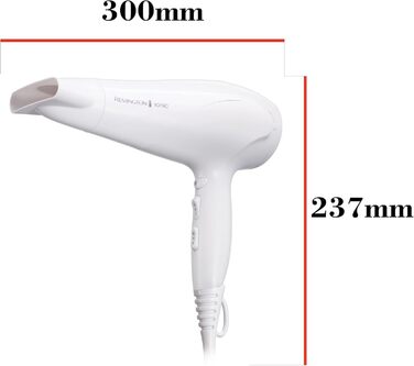 Фен Remington D3198: Іонний, з насадкою-дифузором та насадкою для укладки, 2200W, чорний (EU)