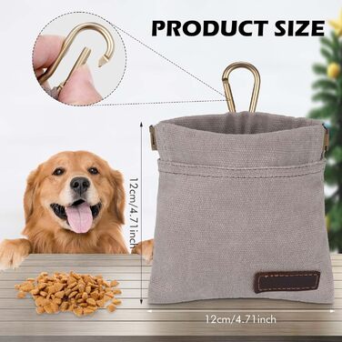 Футляр для ласощів для собак, малий, з автоматичним закриттям, для тренувань, сірий