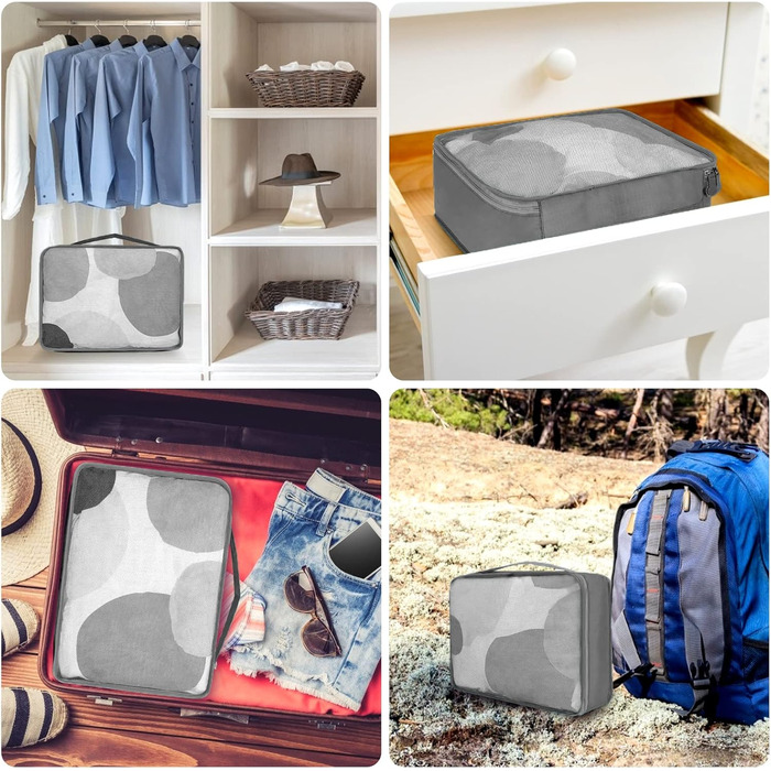 Органайзер для валізи 12 шт. - Набір водонепроникних кубиків для подорожей, сімейних поїздок та зберігання вдома (Сірий)