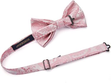 Метелик HISDERN для чоловіків з кишеньковим хустинкою, однотонний, регульований, для смокінгу, весілля, вечірки (E Altrosa 1)