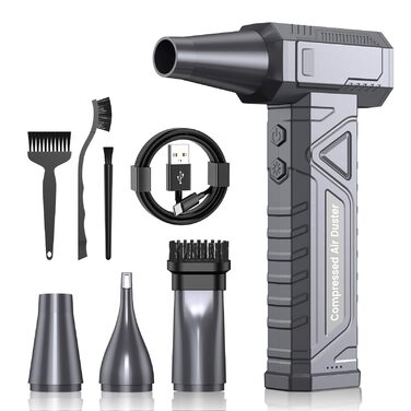 Електричний повітряний пилосос для чищення ПК - Air Duster 200000 RPM, 4-ступенева регулювання, акумуляторний міні-фен, для клавіатури, дому, авто