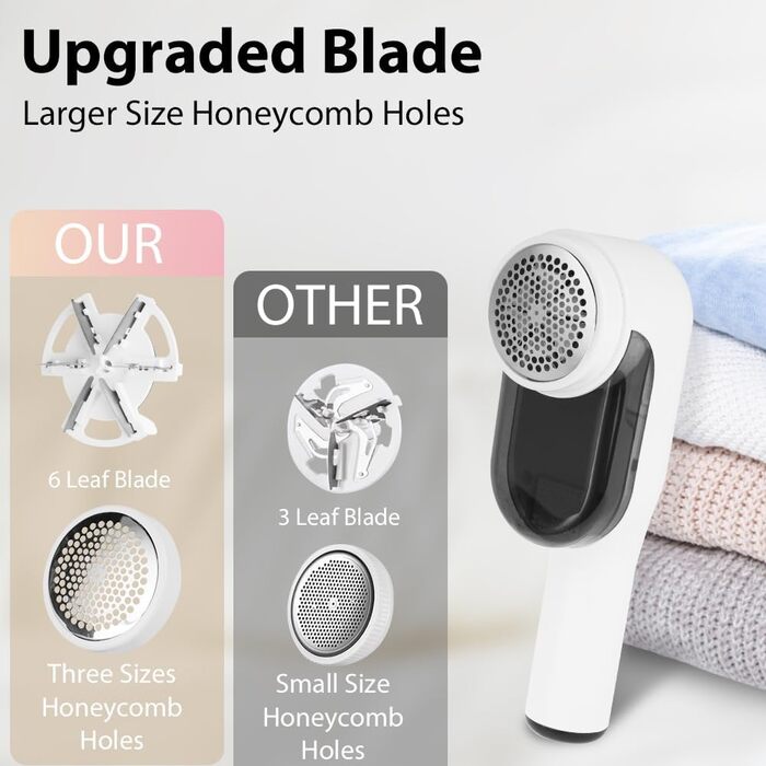 Електричний видалення ворсу HOTUT: 3 леза, LED-дисплей, 2 режими, для одягу, диванів, килимів