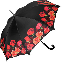 VON LILIENFELD Floral Windproof Umbrella with Automatic Open - Rose Bouquet Design