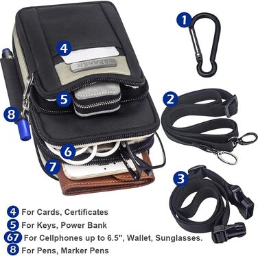 Чоловіча нагрудна сумка SPAHER: компактна, для телефону, на плече, поясна, для подорожей, хакі