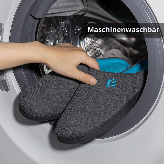 Чоловічі домашні капці RockDove з ефектом пам'яті (Memory Foam), двоколірні, темно-сірі та сині, розмір 46/47 EU