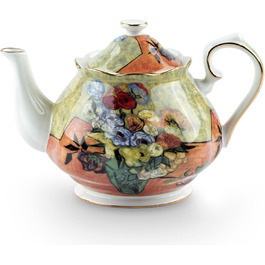 Порцелянова чайник 1 л Vintage Floral з кісткового фарфору, біла троянда, чайник-кавник Sternenhimmel для чайної вечірки, подарунок, квіткові вази