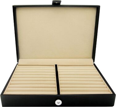 Скрінька для прикрас Honey Bear з екошкіри, чорна, для краваток, запонок, чоловіча/жіноча