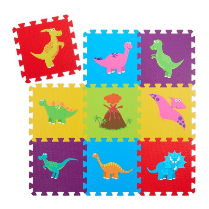 Relaxdays Dinosaur Puzzle Mat - Colorful