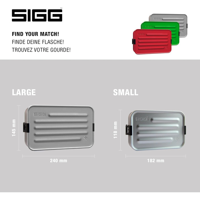 SIGG - Alu Lunchbox Plus - Lunchbox with Compartment - Award-Winning - Dishwasher Safe & Microwave Safe - Absolutely Leakproof - Featherlight - BPA-Free