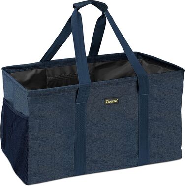 BALEINE Extra Large Multi-Purpose Shopping Bag with Wire Frame for Storage (1-Pack, Blue)
