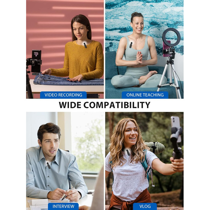 Мікрофон Lavalier Moman Handy Mini: бездротовий мікрофон для iPhone, YouTube, TikTok (колір: коричневий)