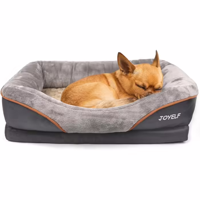 JOYELF XLarge Memory Foam Dog Bed Orthopedic Dog Bed & Sofa with Removable Washable Cover and Squeaky Toy as a Gift (L 68 x W 50 x H 15 cm)